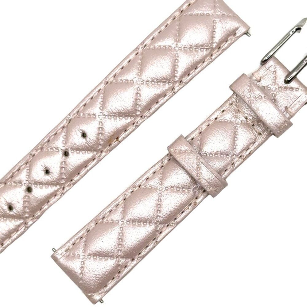 Brand New Michele 16mm Pearl Pink Quilted Leather Watch Strap
